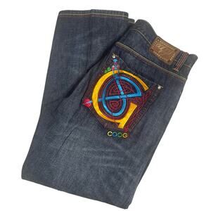 COOGI Australia Jeans colorful Embroidered Back Pockets Size 42x35